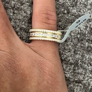 NEW STERLING SILVER 3 Ring Set size: 6